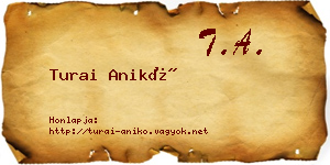 Turai Anikó névjegykártya