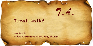 Turai Anikó névjegykártya